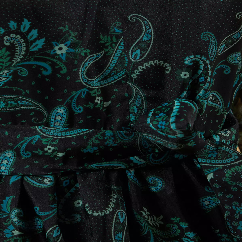 Abito Mini Paisley Verde e Nero - Descrizione Prodotto